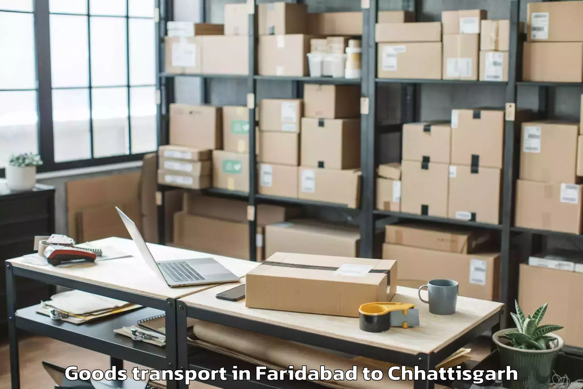 Top Faridabad to Khairagarh Goods Transport Available